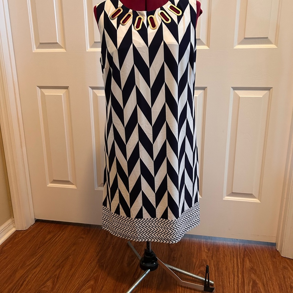 Haani Navy and White Striped Dress